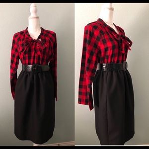 Vintage black a-line midi skirt